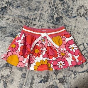 Mini Boden Floral Pink and Yellow Skort